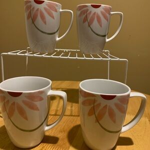 Four Corelle Coordinates Porcelain Coffee Cups